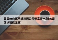 美国msb区块链牌照公司哪家好一点[美国区块链概念股]
